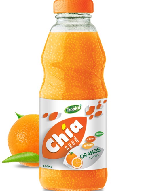 250ml Chia Seed Orange Flavour Glass bottle